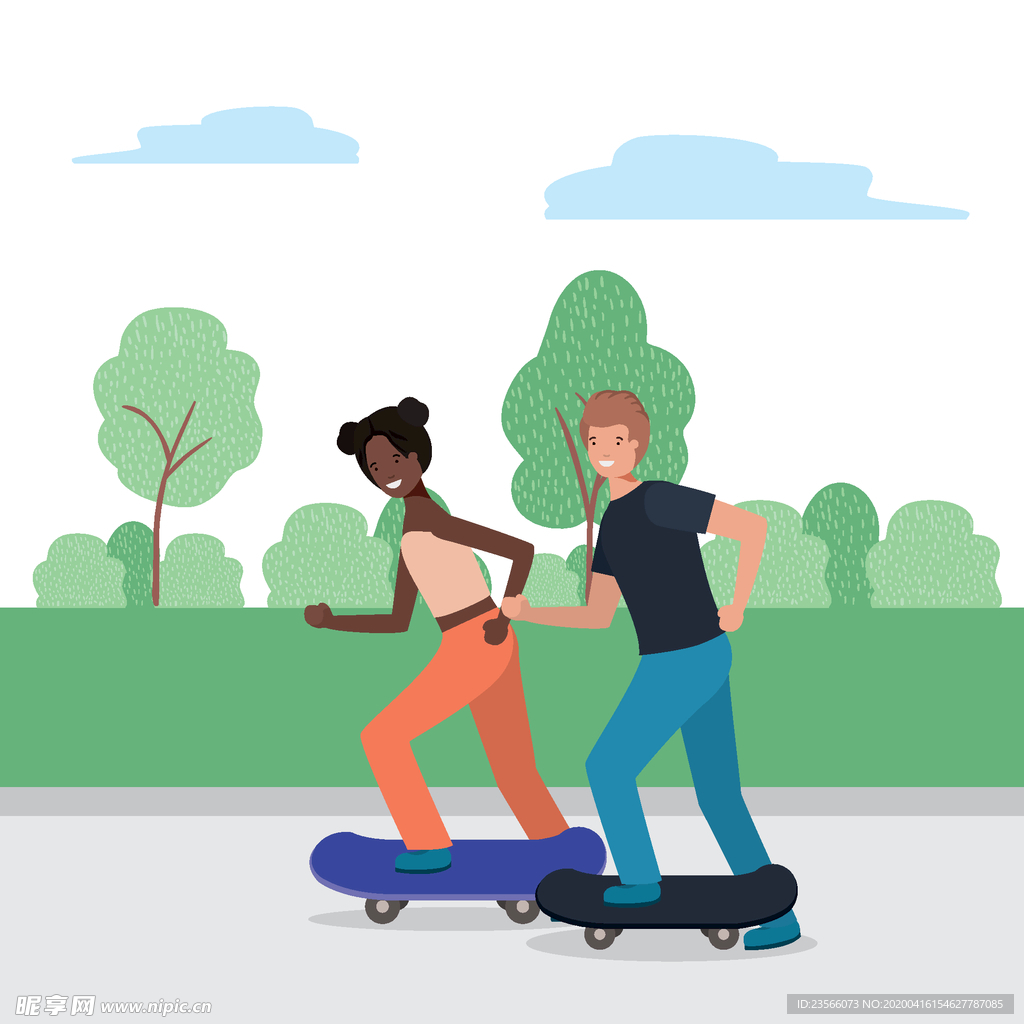 家庭成员生活插画