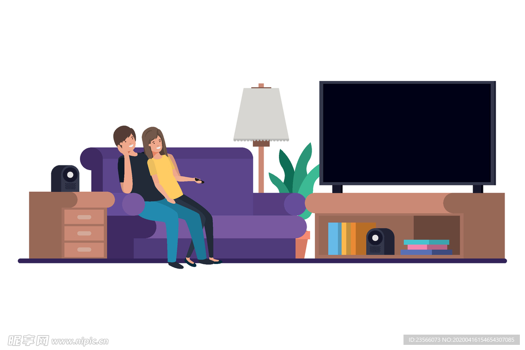 家庭成员生活插画