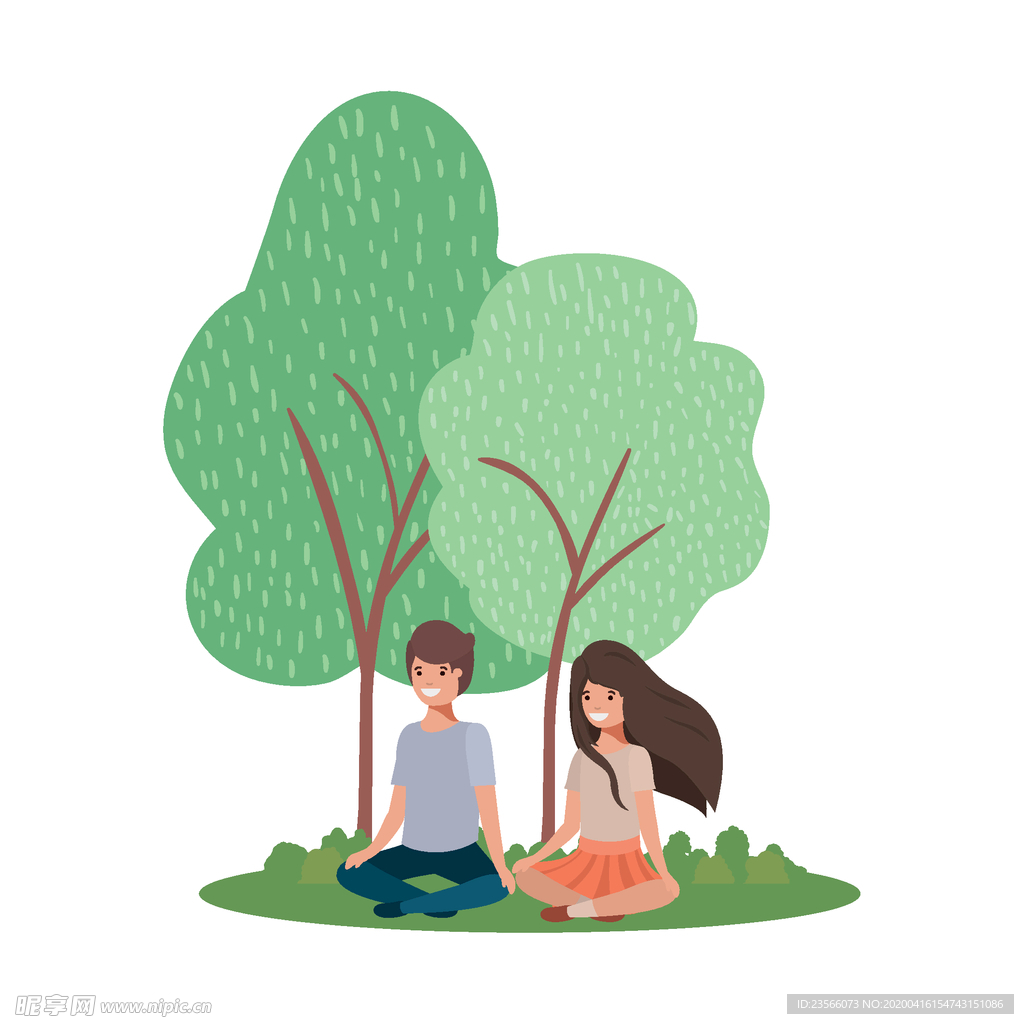 家庭成员生活插画