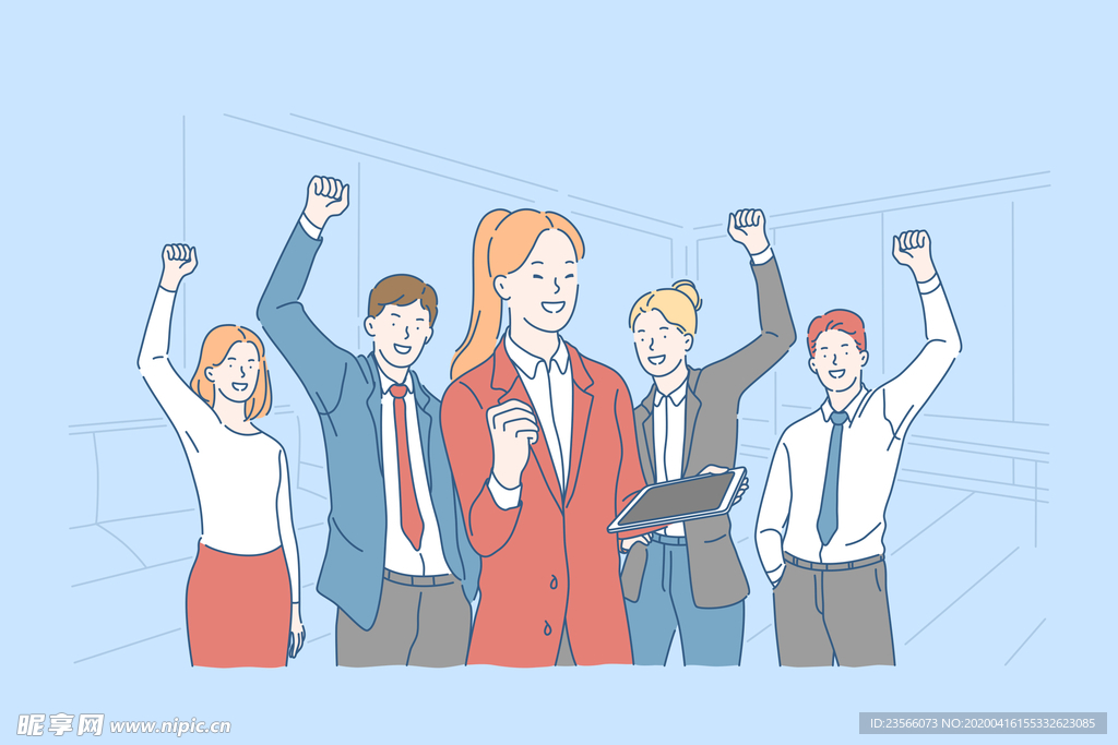 简笔人物生活插画