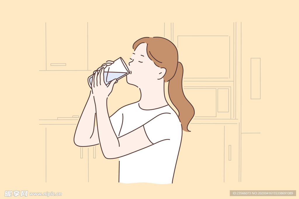 简笔人物生活插画