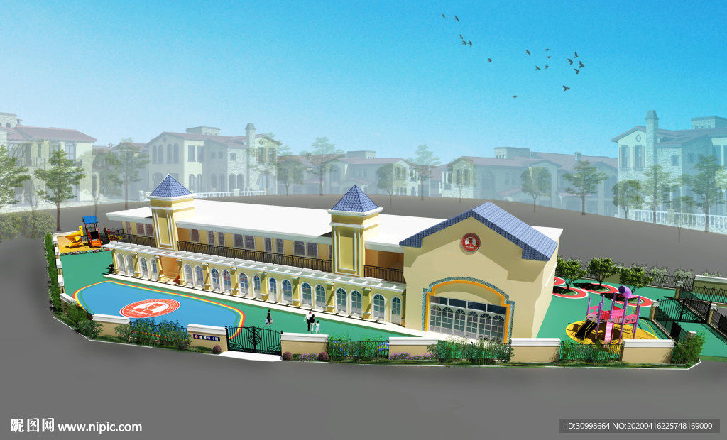 幼儿园外观效果图