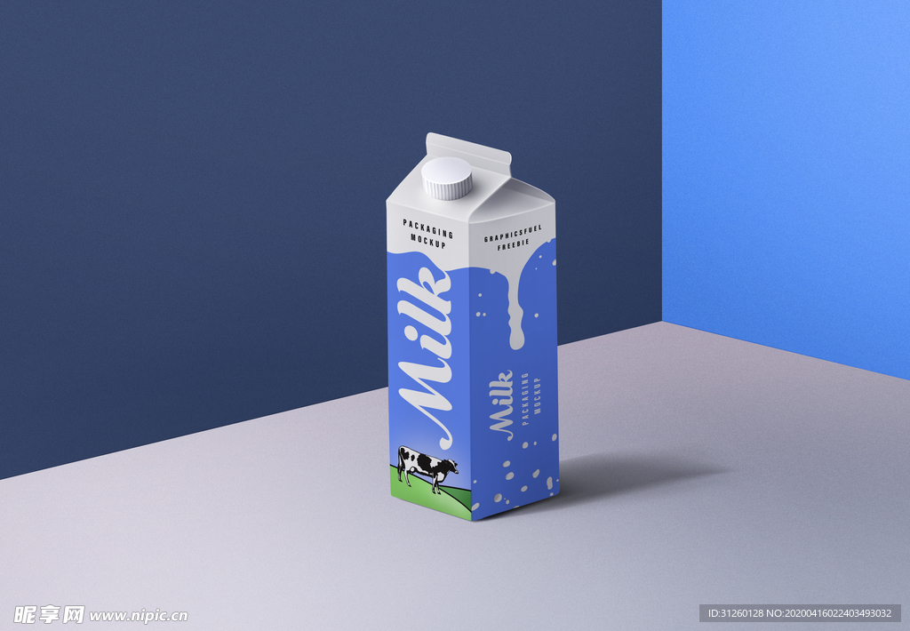 牛奶纸盒包装样机