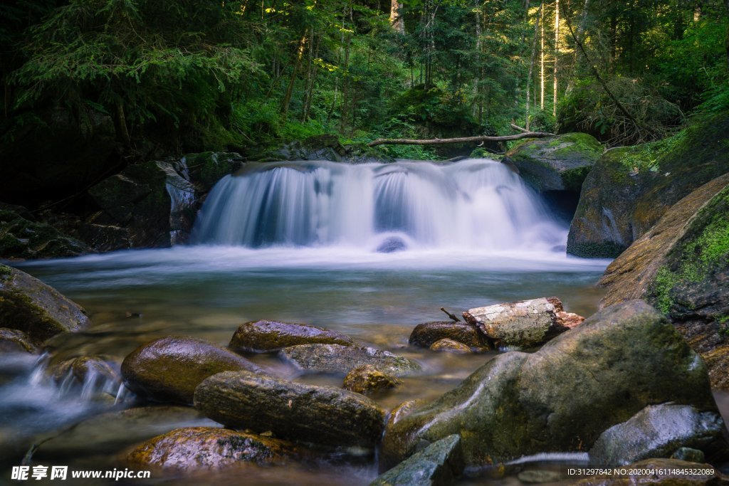 林间的小瀑布