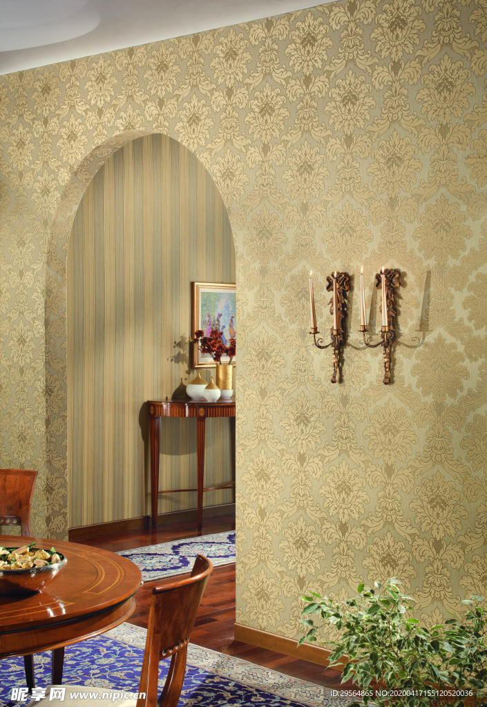 家装壁纸挂画展示空间效果图