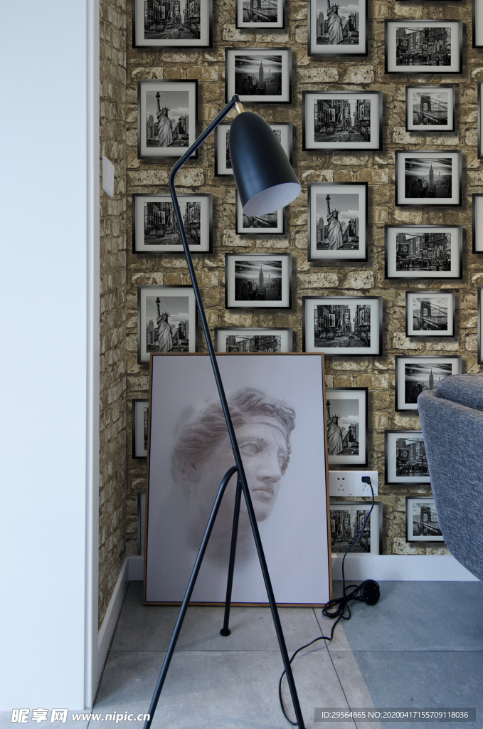 家装壁纸挂画展示空间效果图