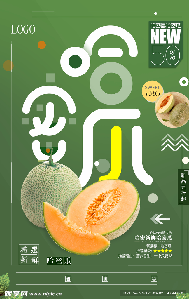 简洁大气哈密瓜海报