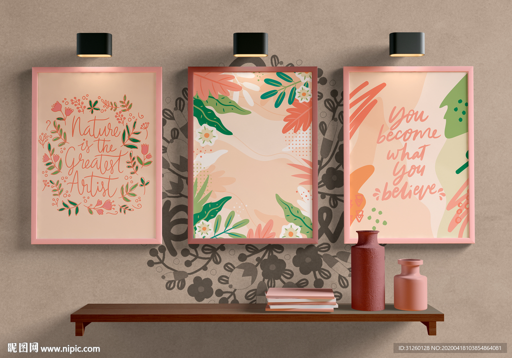 三幅挂画海报样机