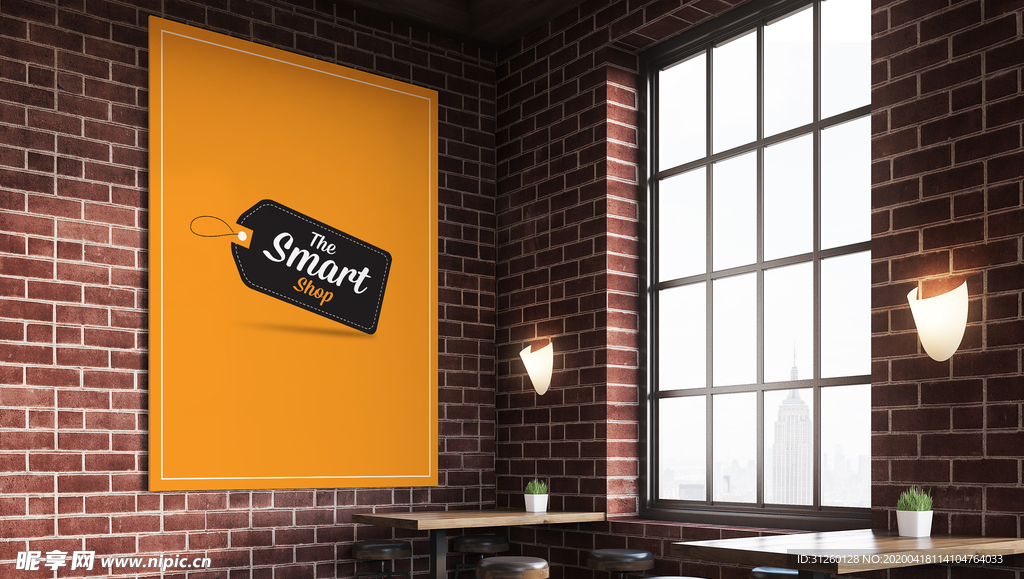 室内餐厅海报样机