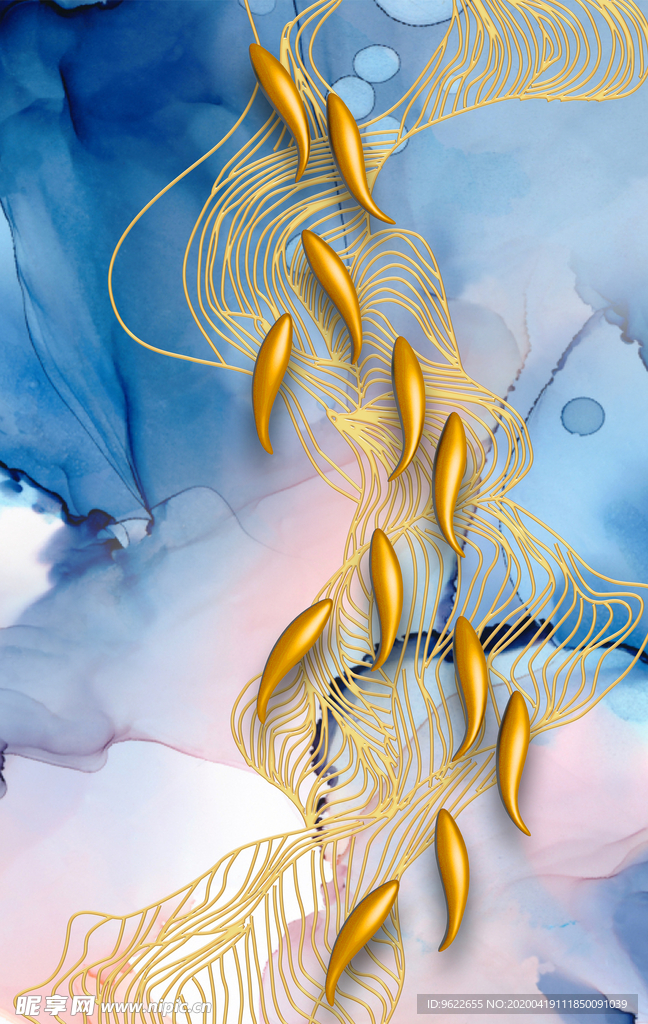 新中式抽象玄关背景