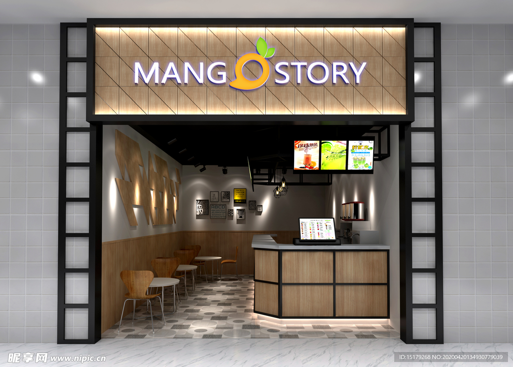 门头样机 方通门头 楼体样机