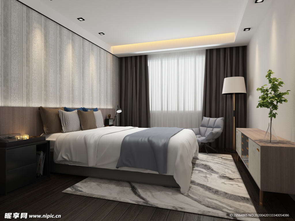 家装壁纸挂画展示空间效果图