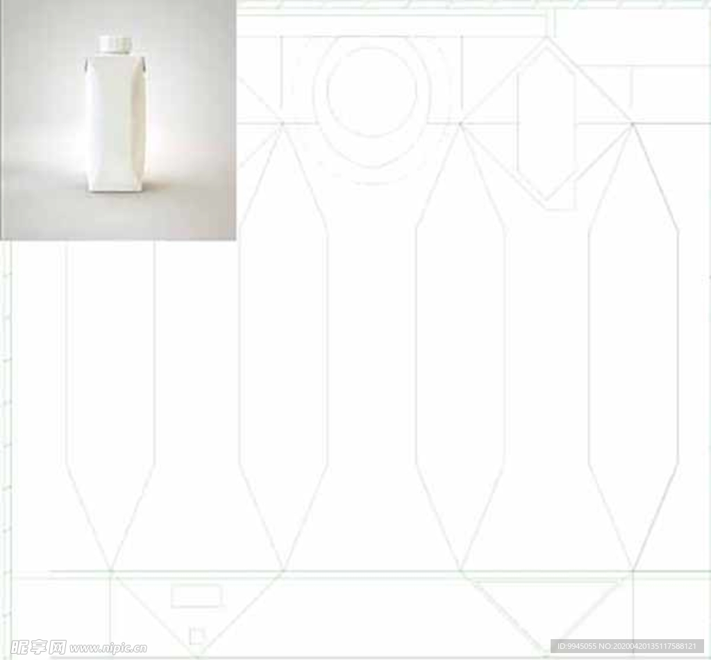 牛奶瓶包装展开图