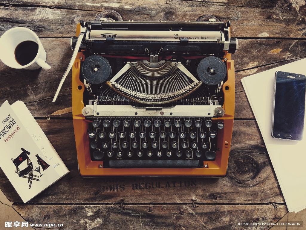 打字机特写图片