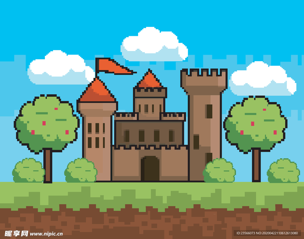 复古像素风游戏场景插画