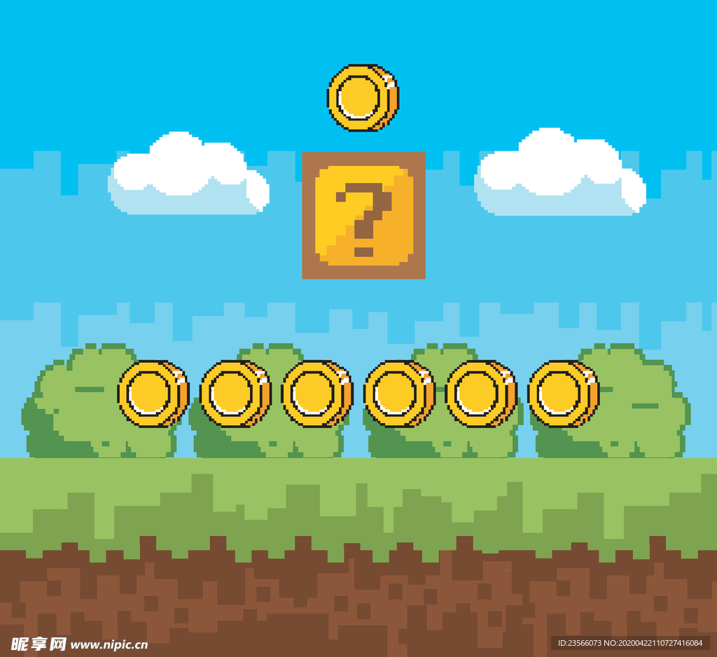复古像素风游戏场景插画