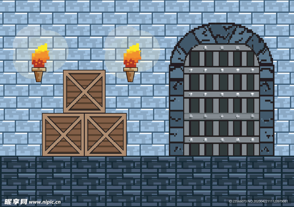 复古像素风游戏场景插画