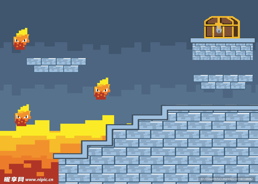 复古像素风游戏场景插画