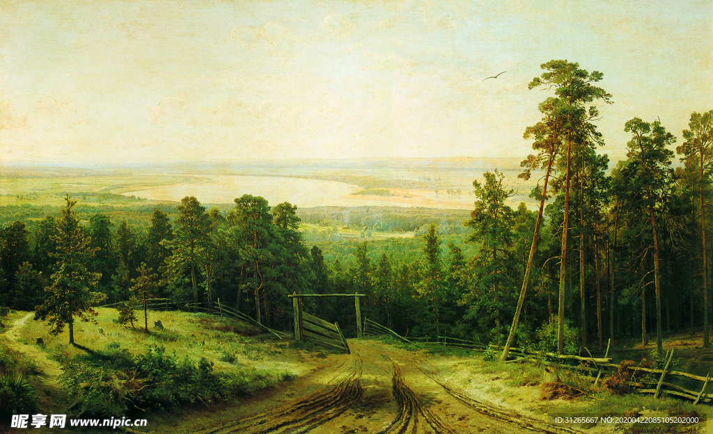 油画风景名画写实风景参考