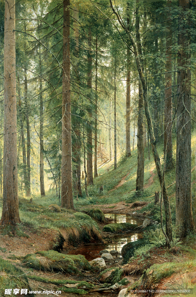 风景名画写实风景油画