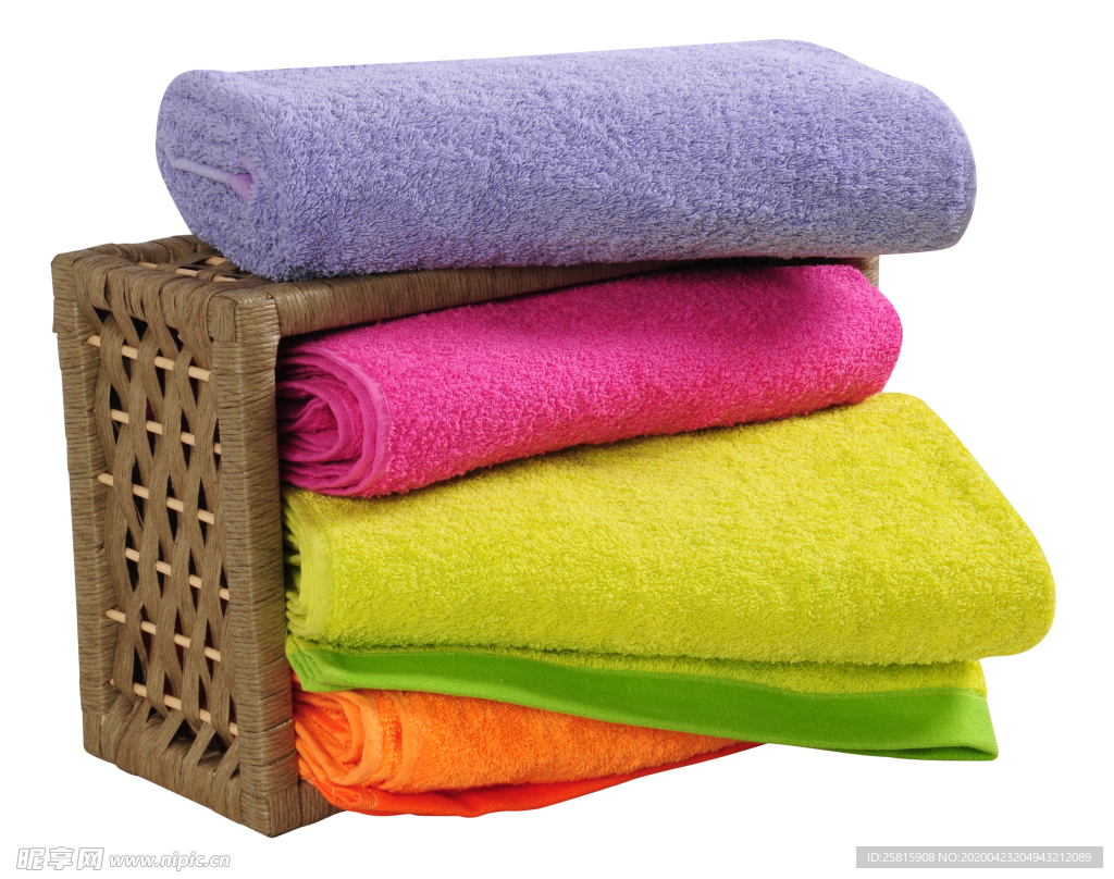 毛巾堆叠卷起图片