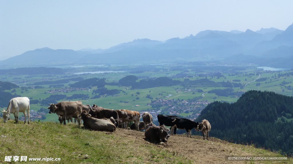 高山流水湖泊风景图片
