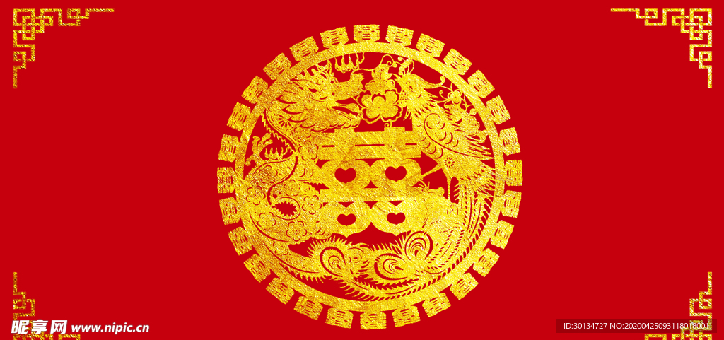 红色婚庆舞台背景舞台婚庆背景