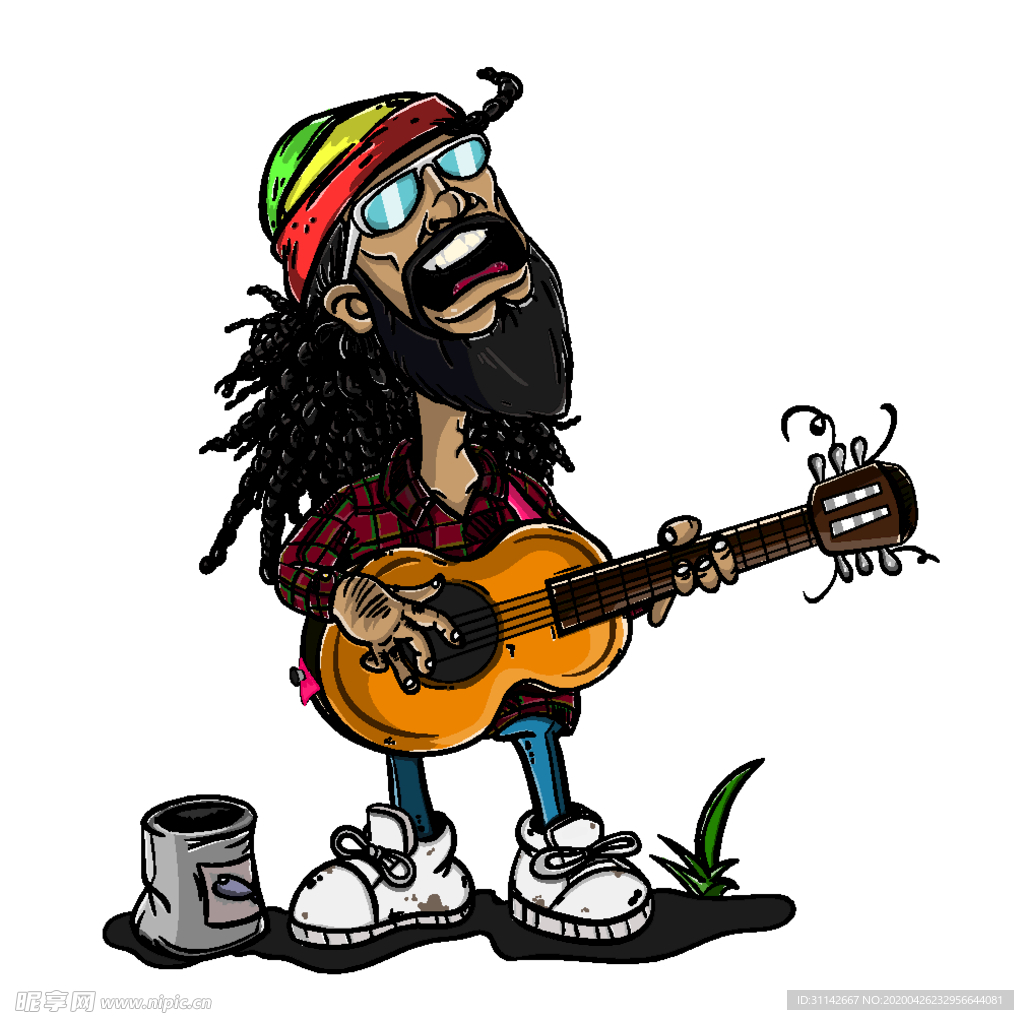 街头歌手创意图片