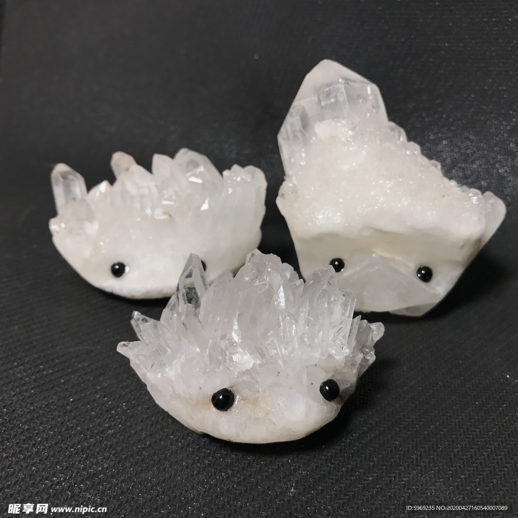 水晶 晶簇 刺猬