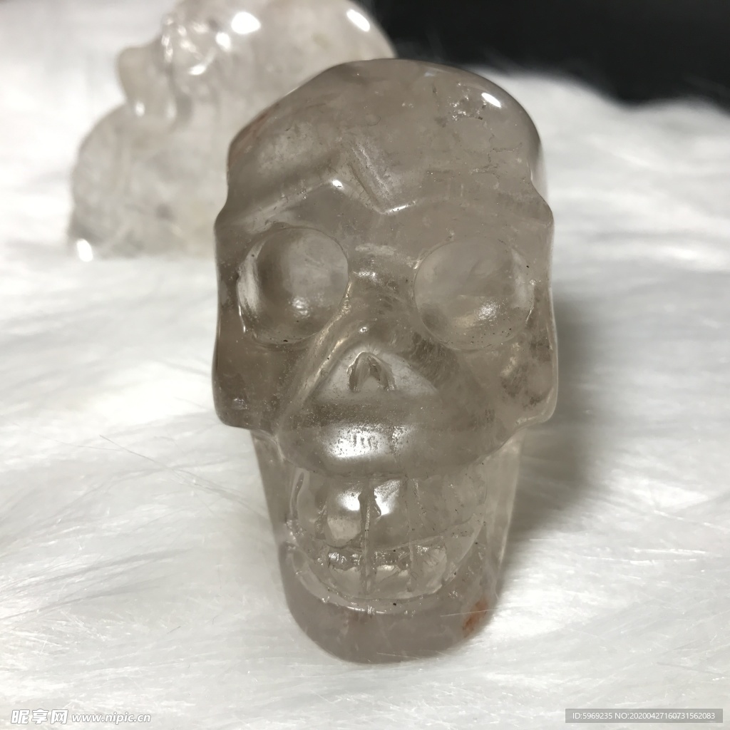 水晶 茶晶 头骨