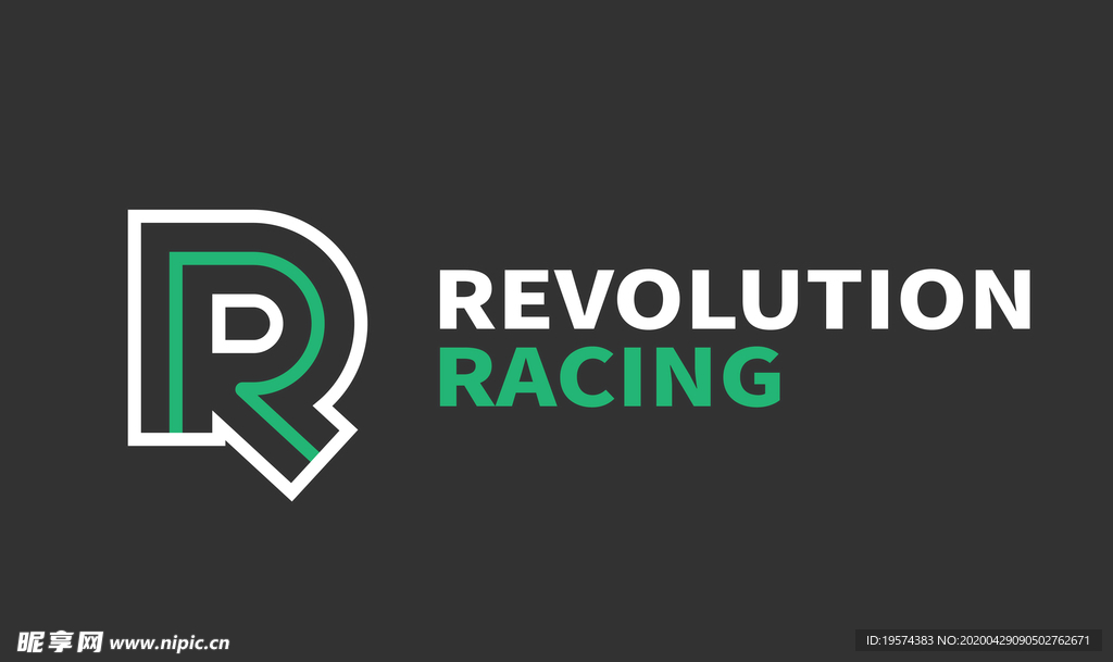 r R 字母 现代 简约 赛车