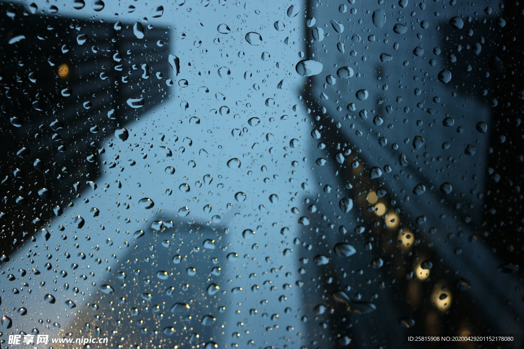 雨中美景水珠积水图片