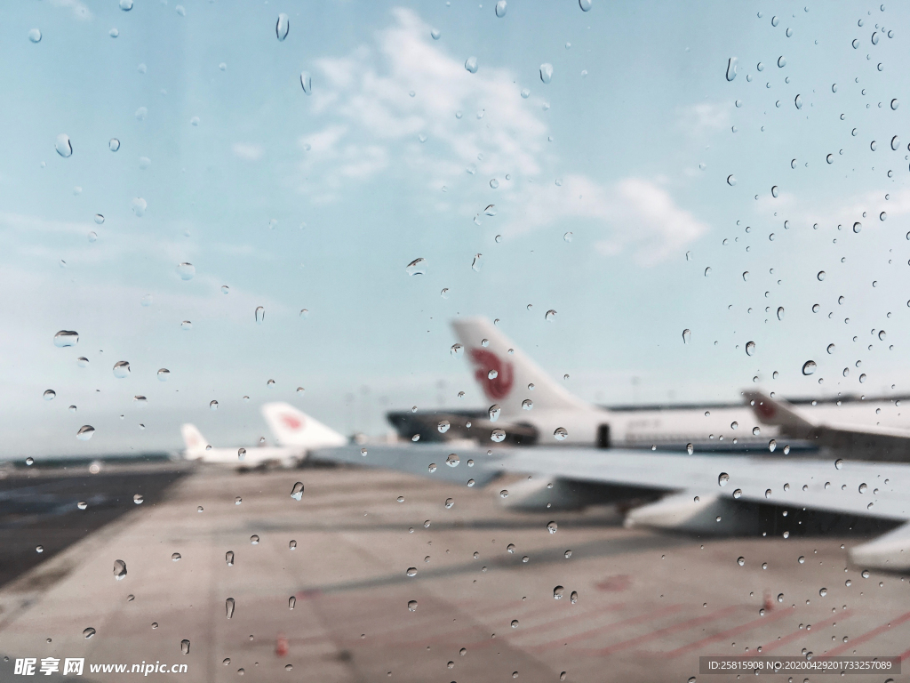 雨中美景水珠积水图片