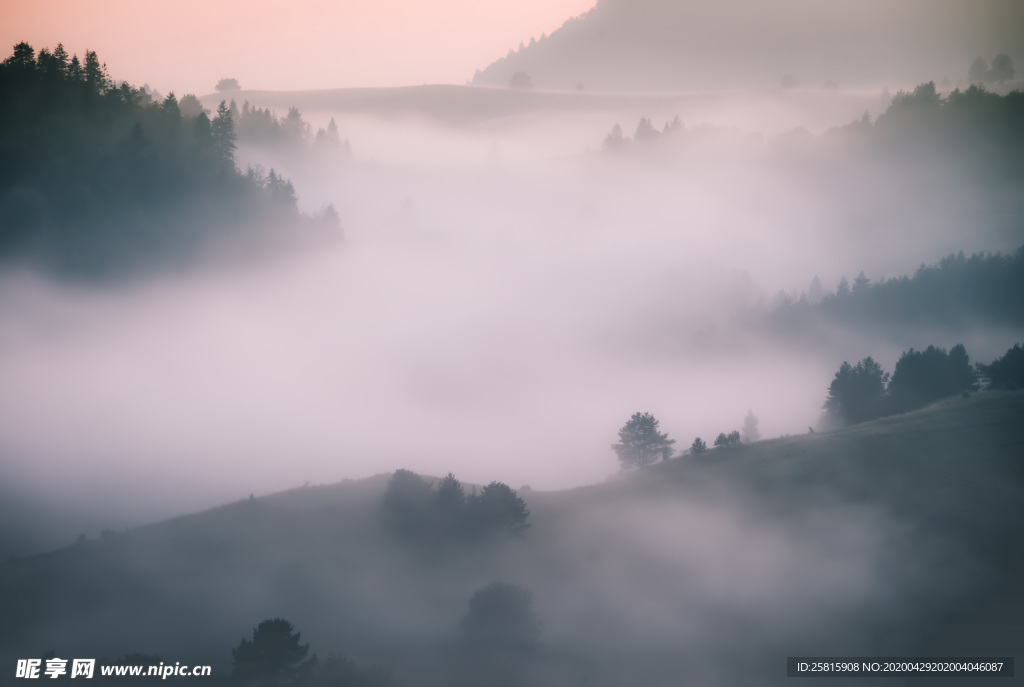 山林中的雾气图片