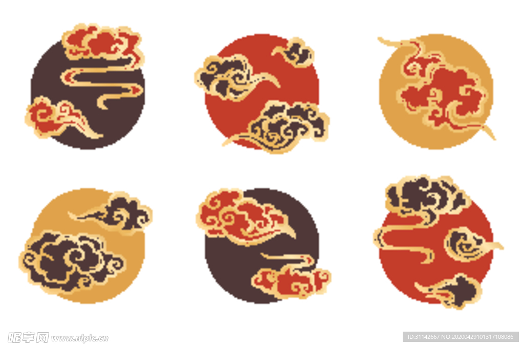 中式设计素材 云纹