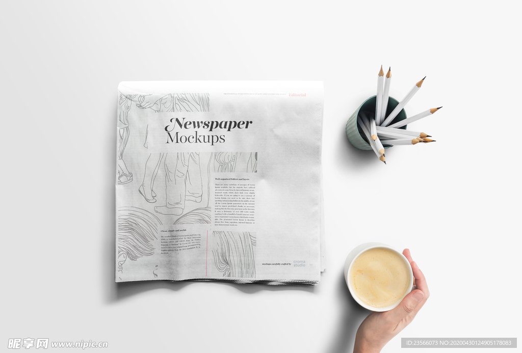 报纸展示效果图样机