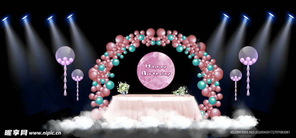 水彩风生日背景设计