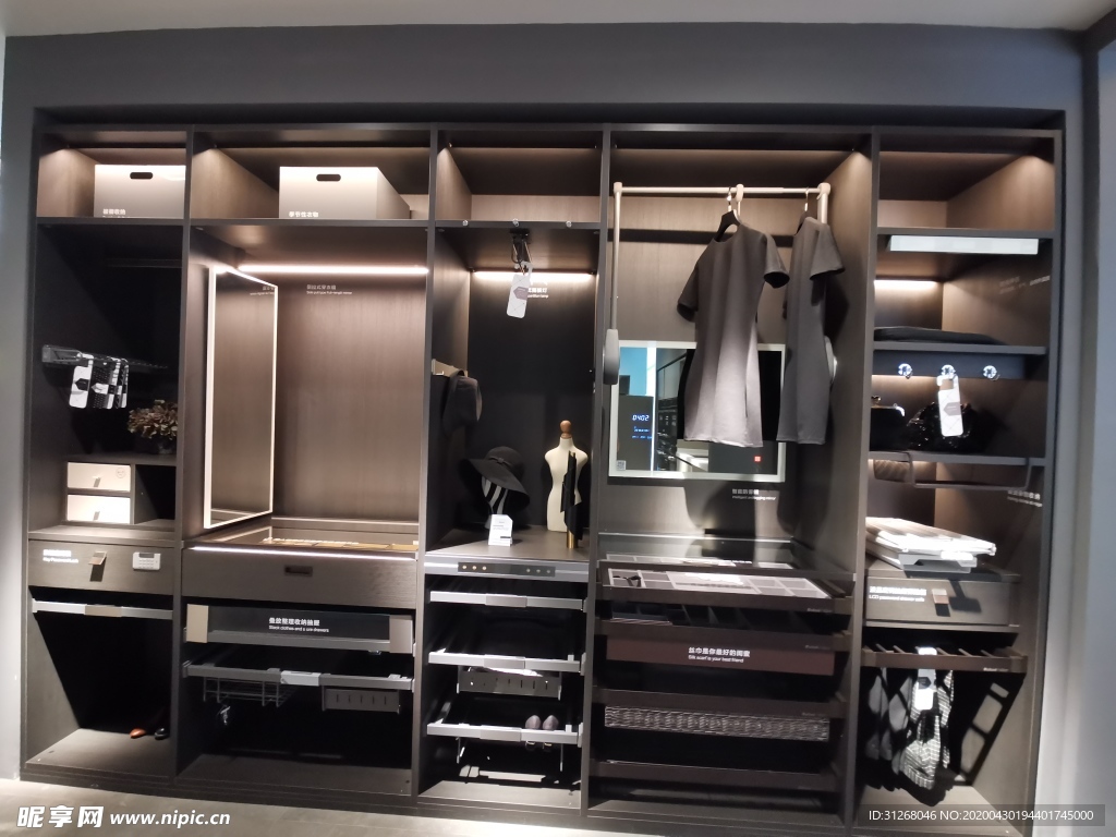 衣帽间   鞋柜  展示柜 黑