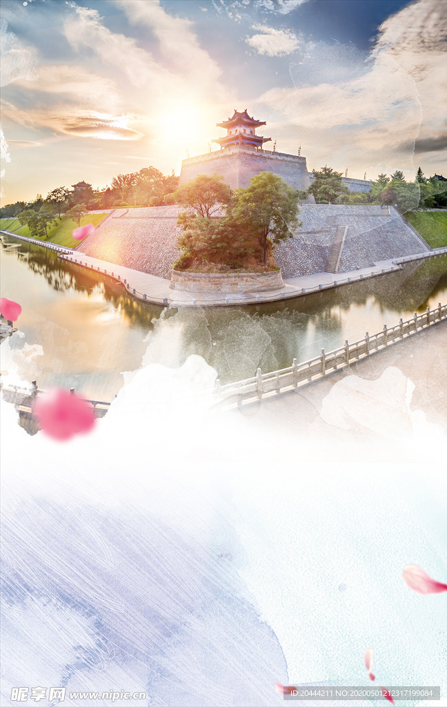 西安旅游海报背景