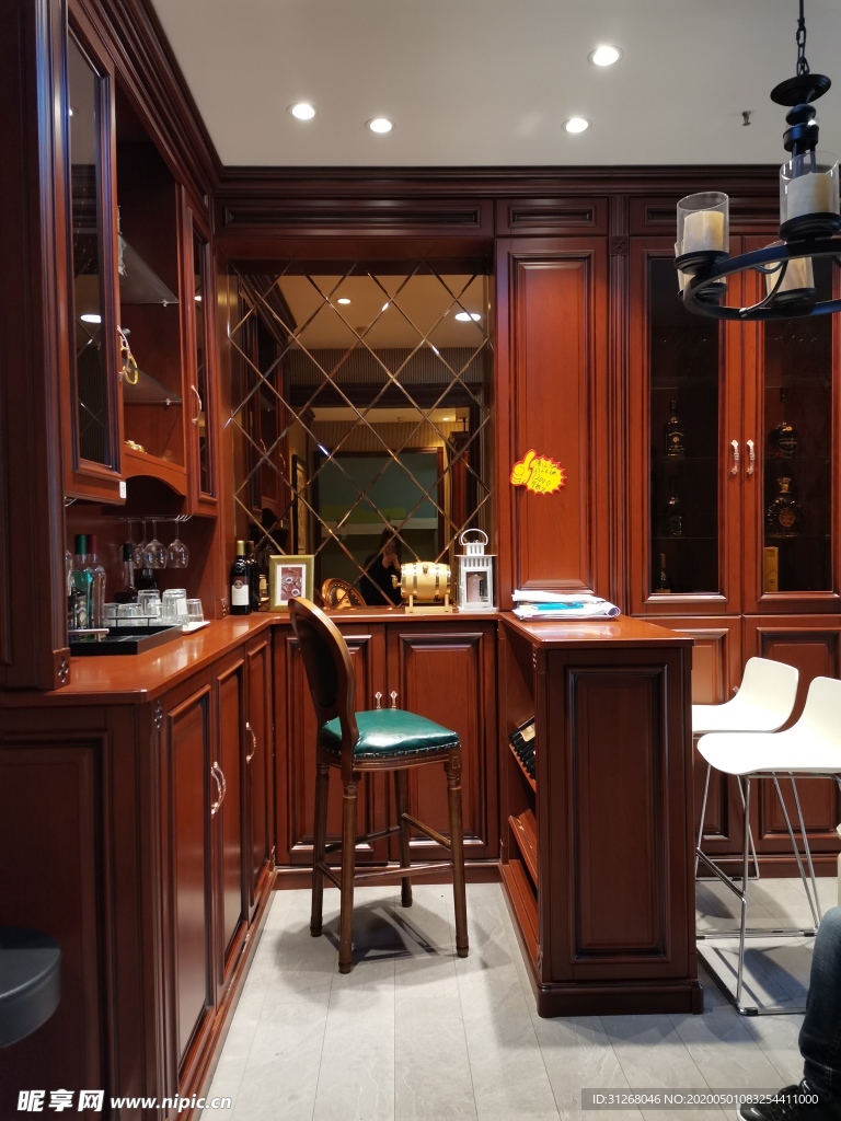 酒柜 吧台 红木