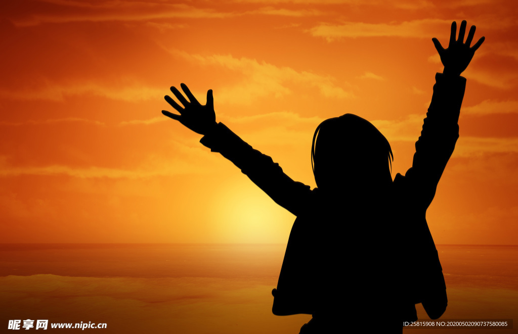 人物剪影轮廓摄影图片