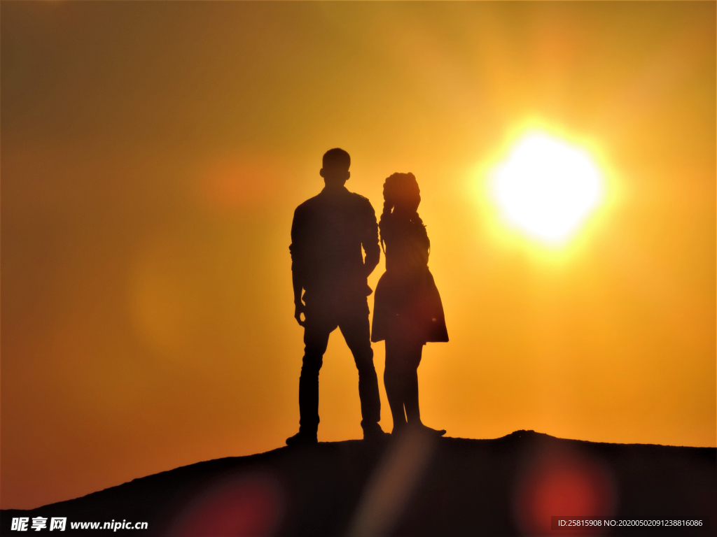 人物剪影轮廓摄影图片