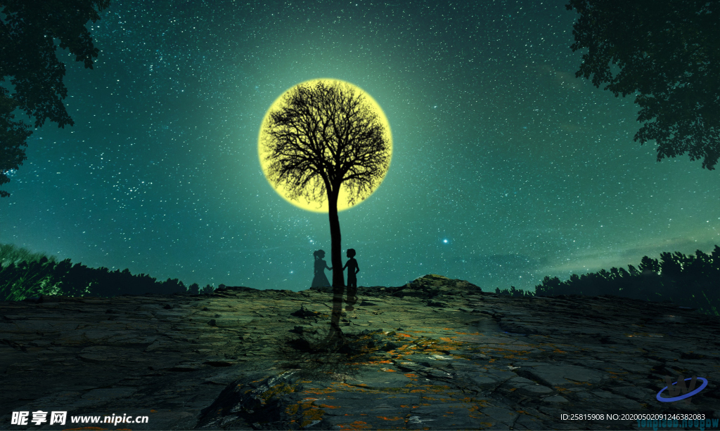 人物剪影轮廓摄影图片