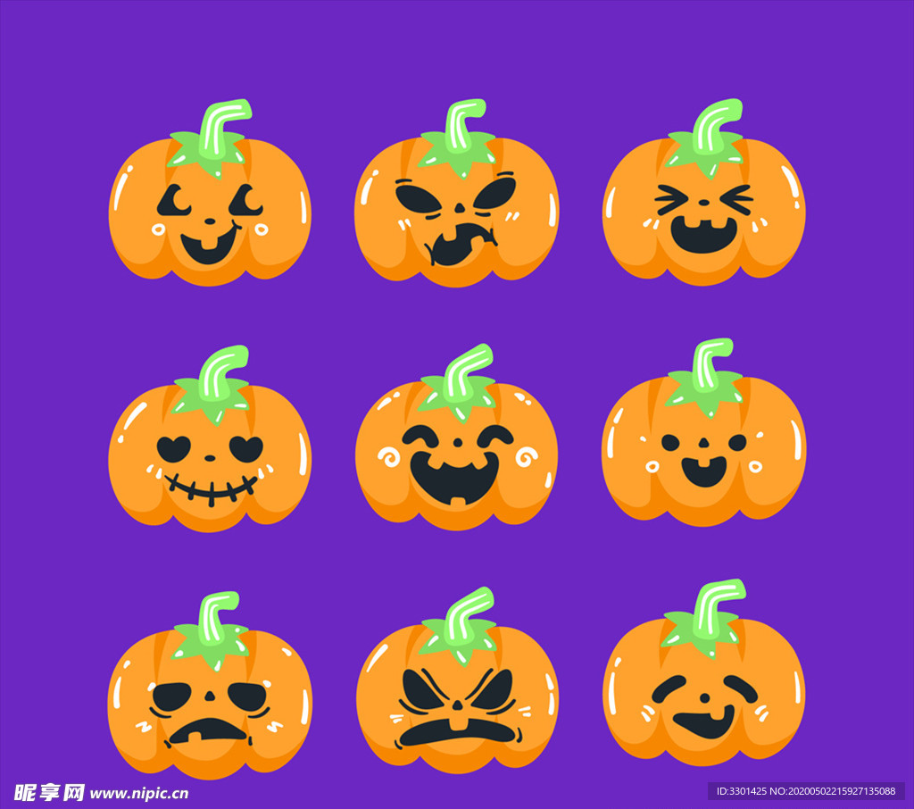 表情南瓜灯 万圣节
