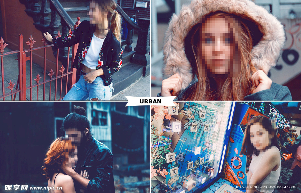 人像橙色艺术效果动作