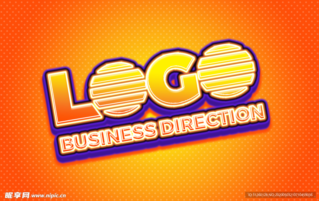 橙色字体样式效果样机