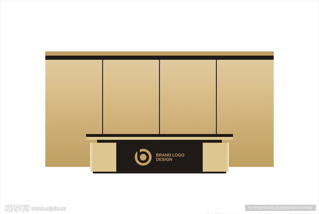 公司接待效果图矢量