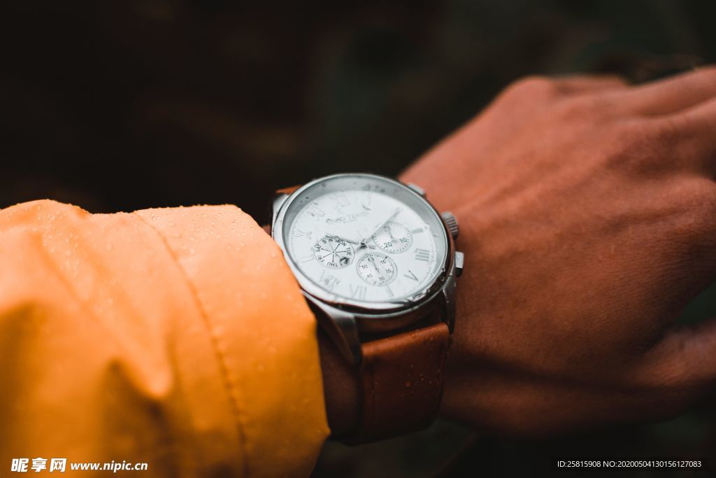 戴在手上的手表图片