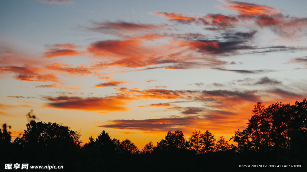 唯美晚霞日落图片