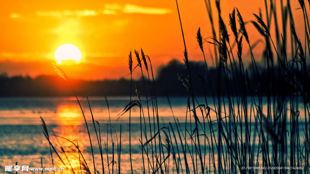 唯美晚霞日落图片